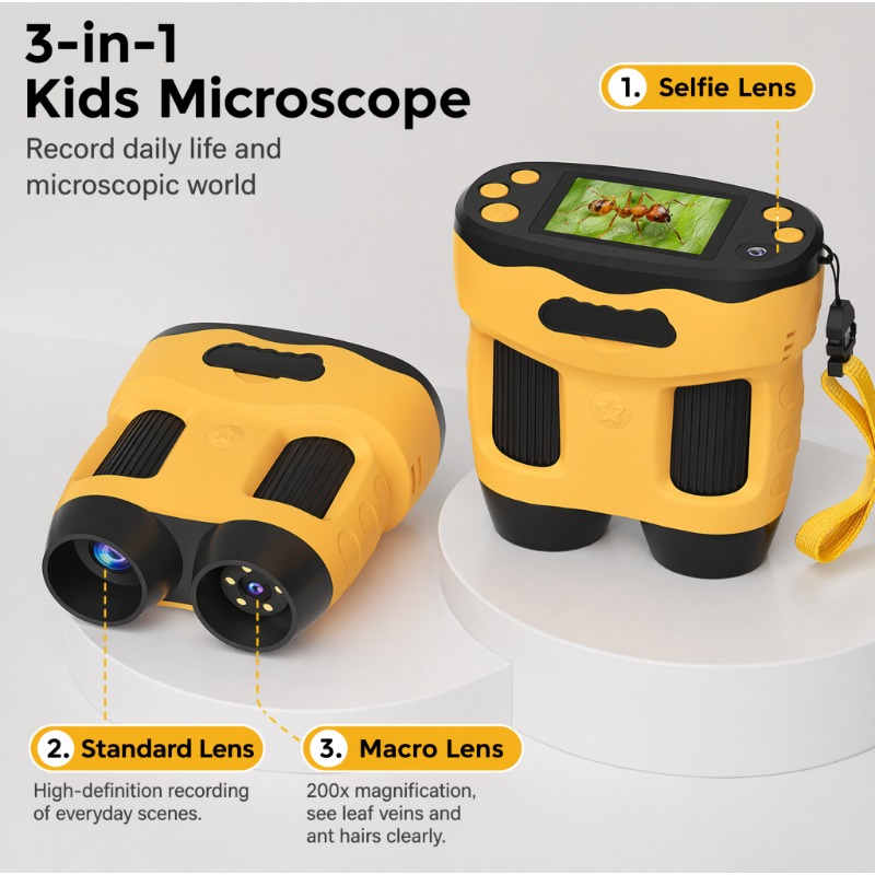 Kids Outdoor Microscope - 4K 1000X Microscope Camera Digital for