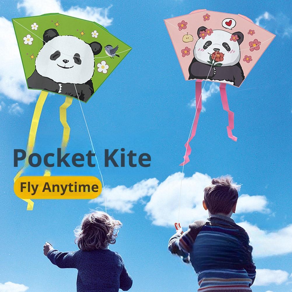 Kite Easy Fly Kids - Pocket Kite Mini Cartoon Panda Rabbit