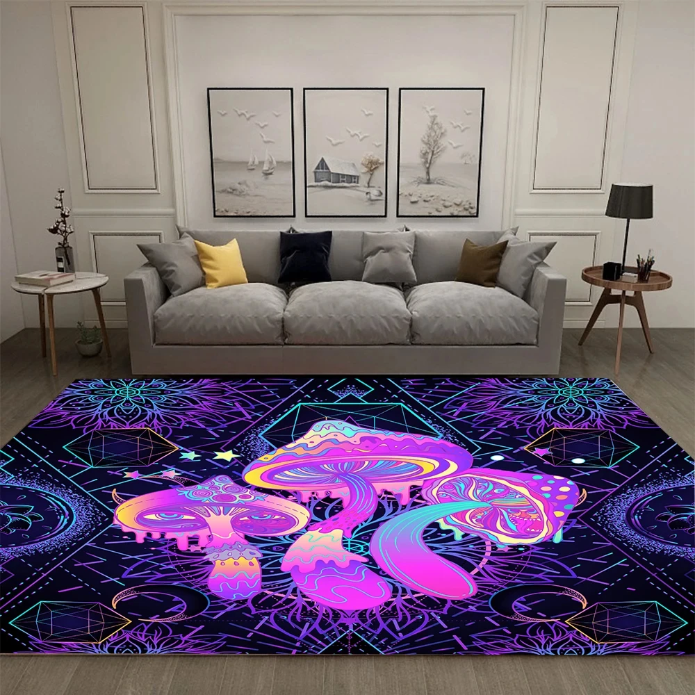 Kids Outdoor Kitchen Diy - Colorful Psychedelic Mushroom Pattern Rug Living