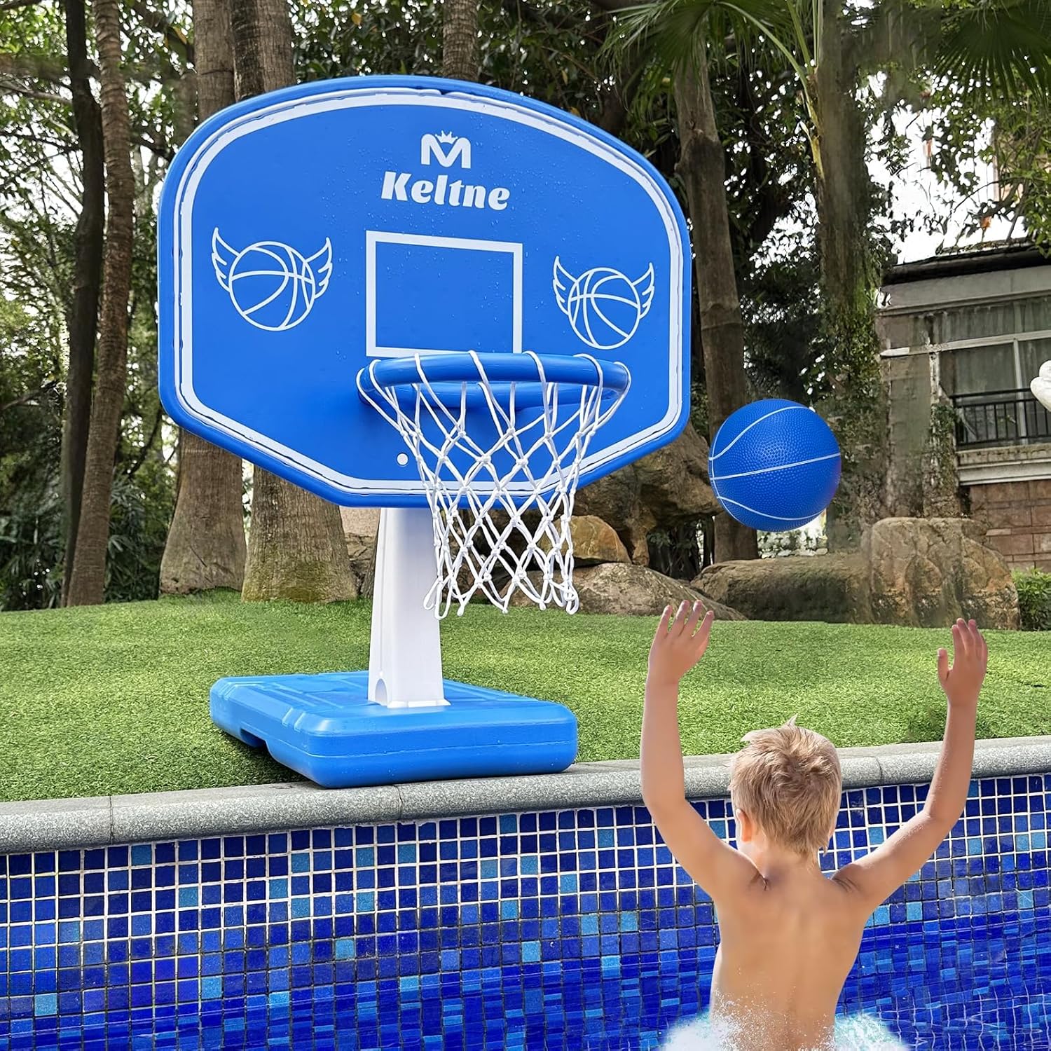 Kids Outdoor Water - Large Swimming Pool Basketball Hoop with