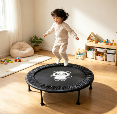 Kids Indoor Outdoor Trampoline - Panda Print Mini Trampoline for Kids