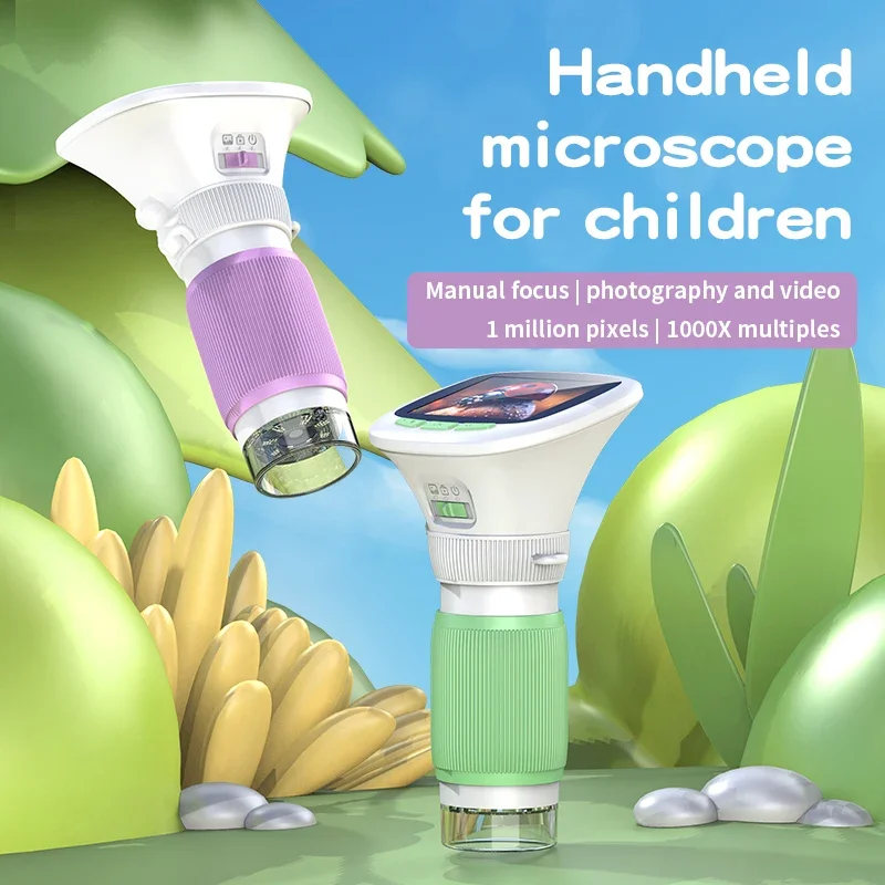 Kids Outdoor Microscope - Kids Handheld Microscope with Rotating Focus
