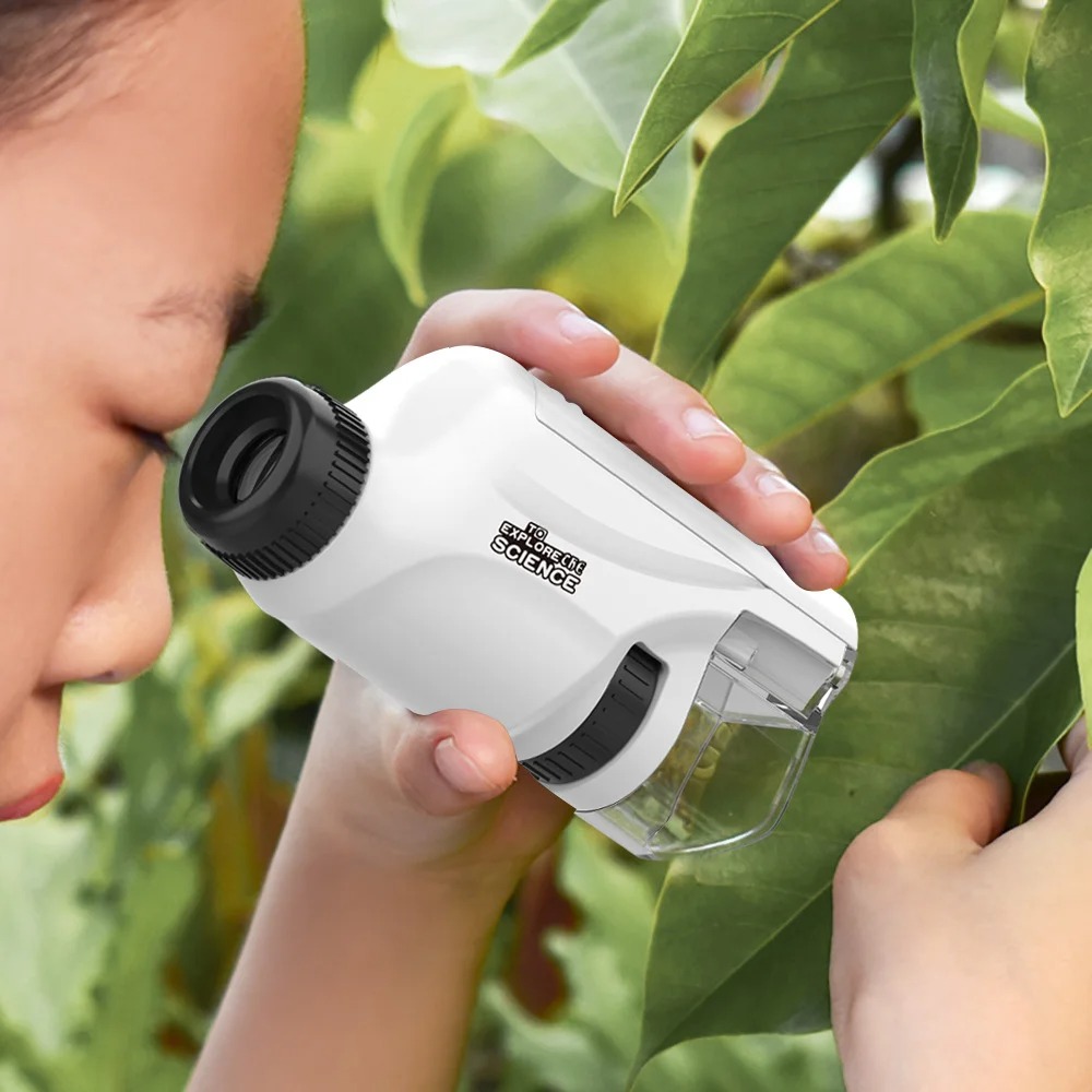 Kids Outdoor Microscope - Handheld Pocket Microscope 60X 120X Magnification