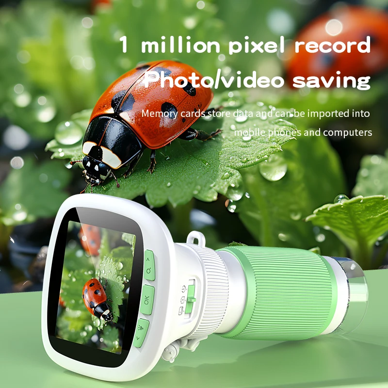 Kids Outdoor Microscope - Kids Handheld Microscope with Rotating Focus