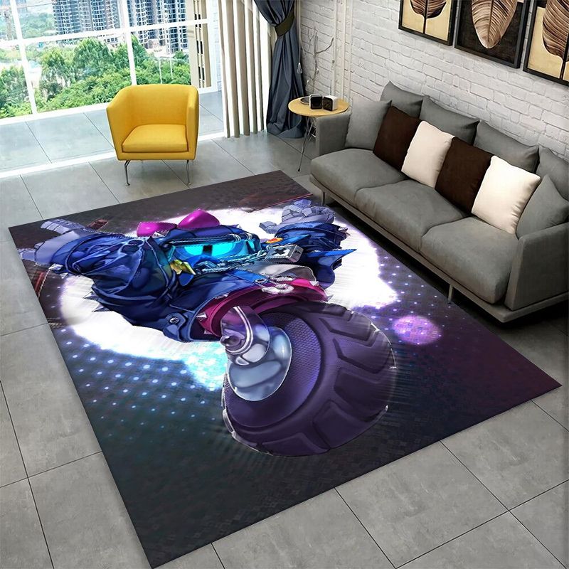 Kids Outdoor Flooring - Cartoon B-Brawl Game Non-Slip Area Rug