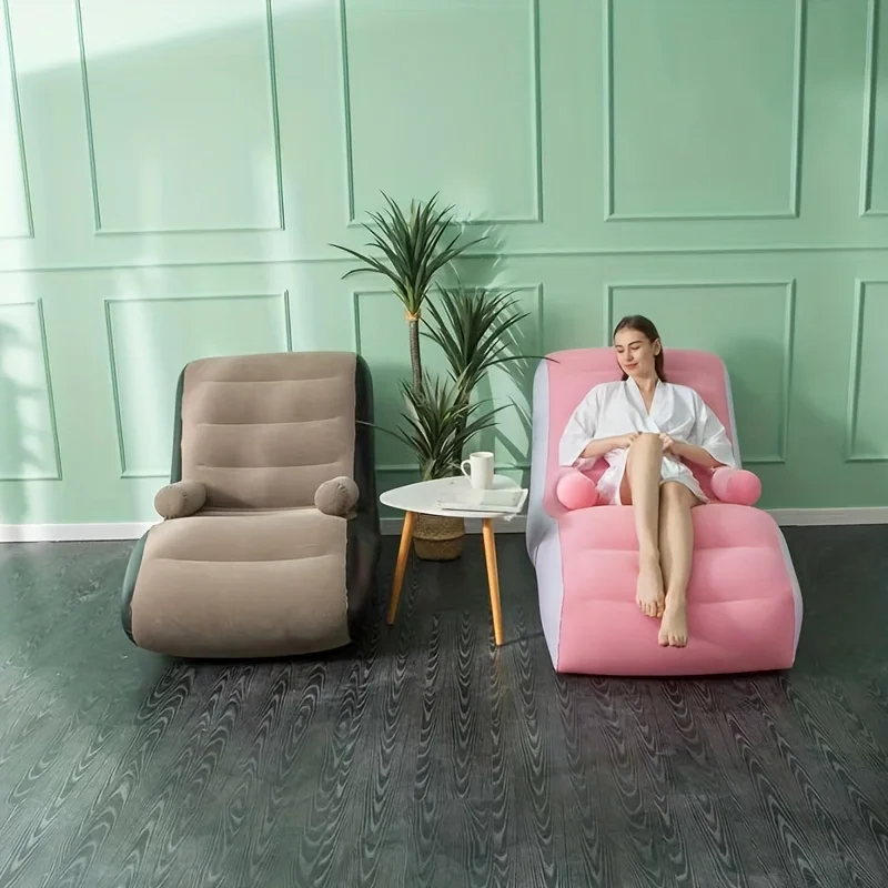 Kids Outdoor Lounge Furniture - Inflatable Lazy Sofa Flocking PVC Sofa