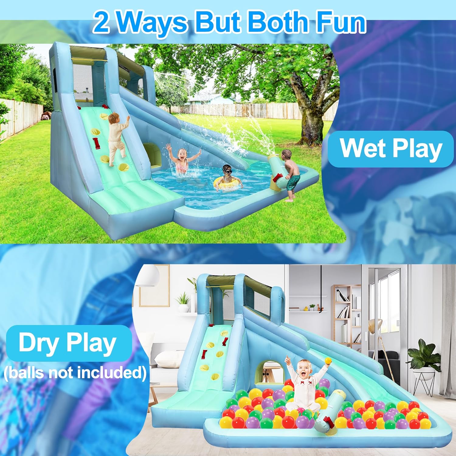 6-in-1 Inflatable Kids Bounce  - огляд і ціна Kids Outdoor Climbing Wall