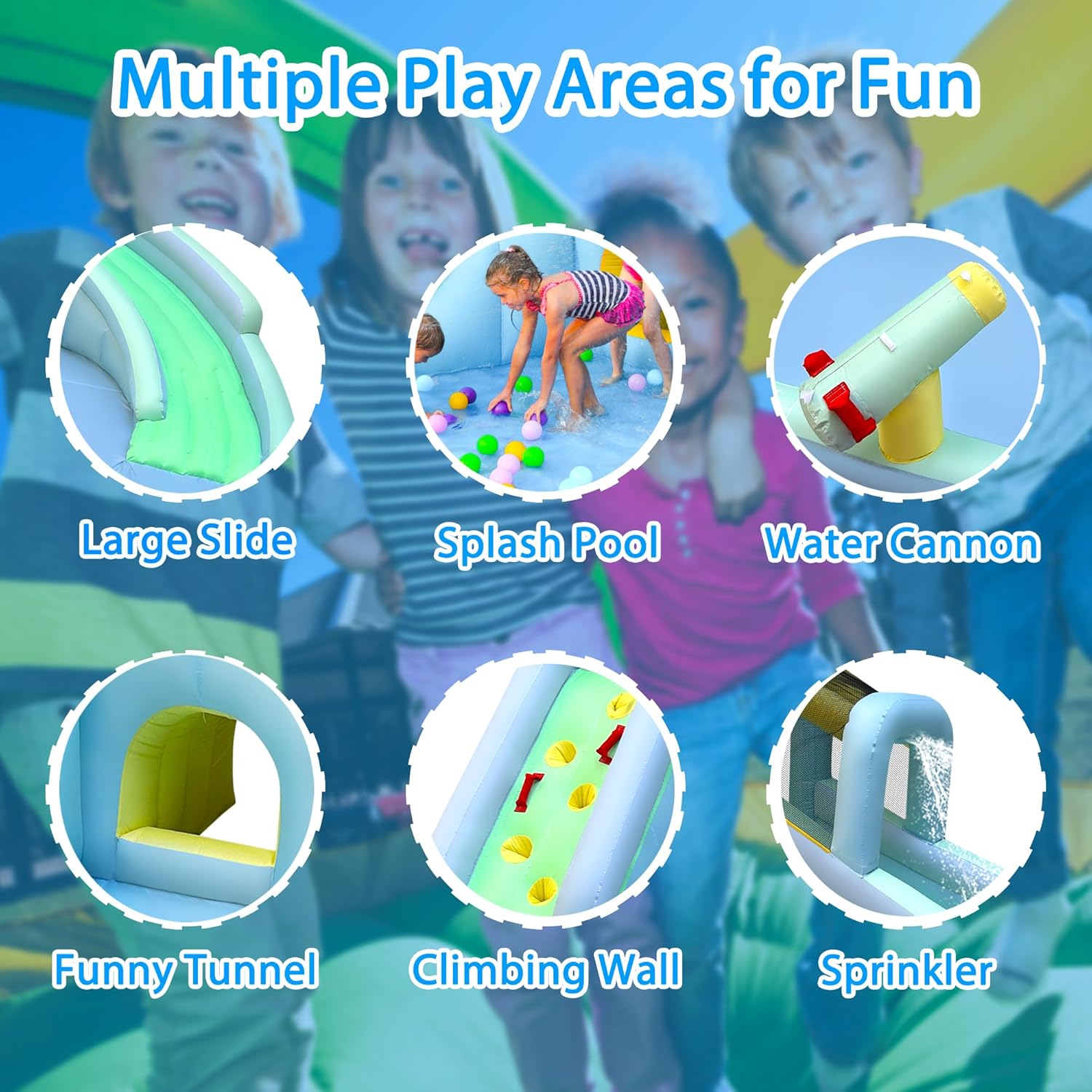 6-in-1 Inflatable Kids Bounce  - огляд і ціна Kids Outdoor Climbing Wall