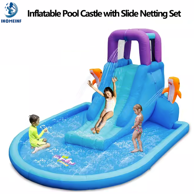 Inflatable Pool Castle with Sl - огляд і ціна Outdoor Children'S Park