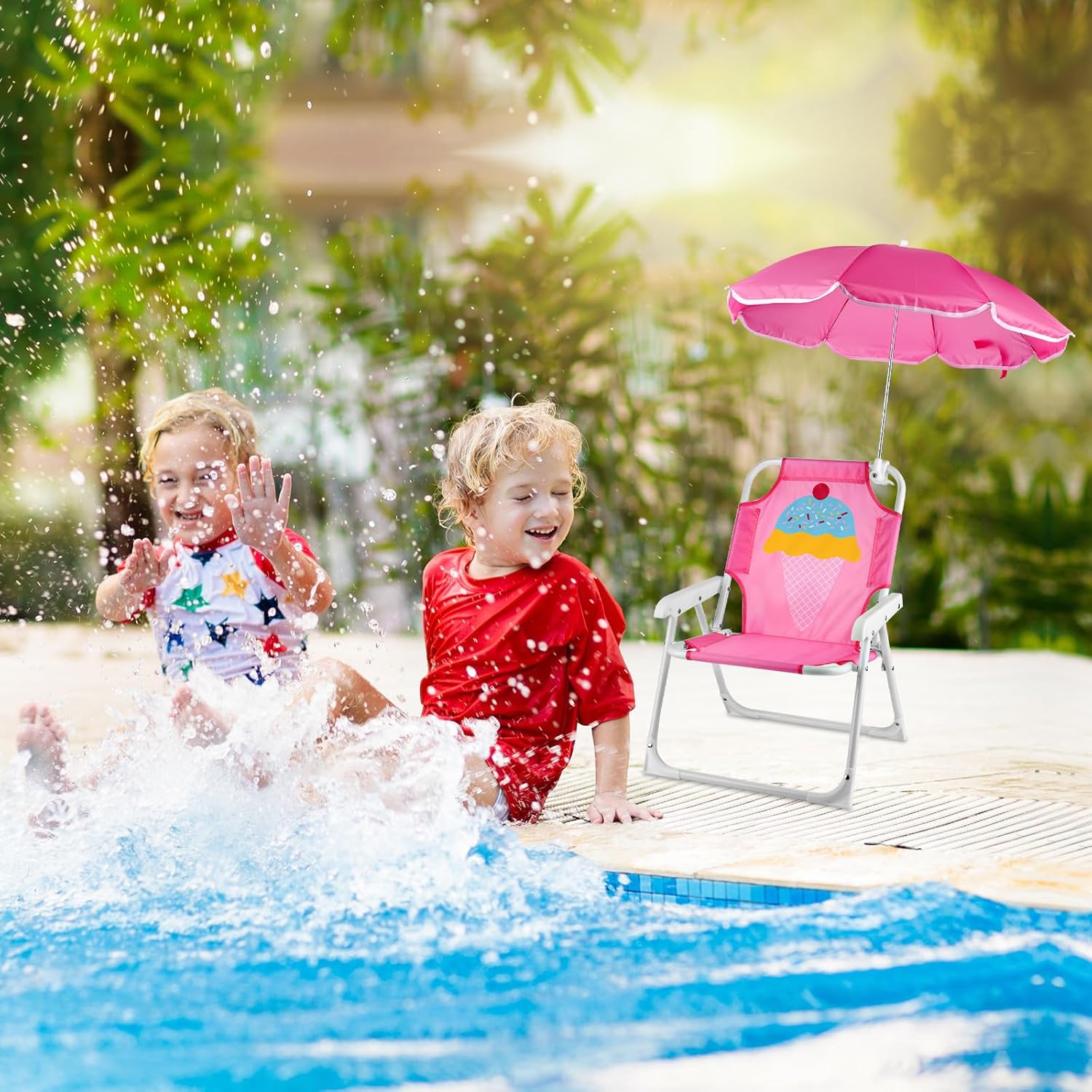 1 Set Folding Beach Chair with - огляд і ціна Kids Outdoor Lounge Furniture