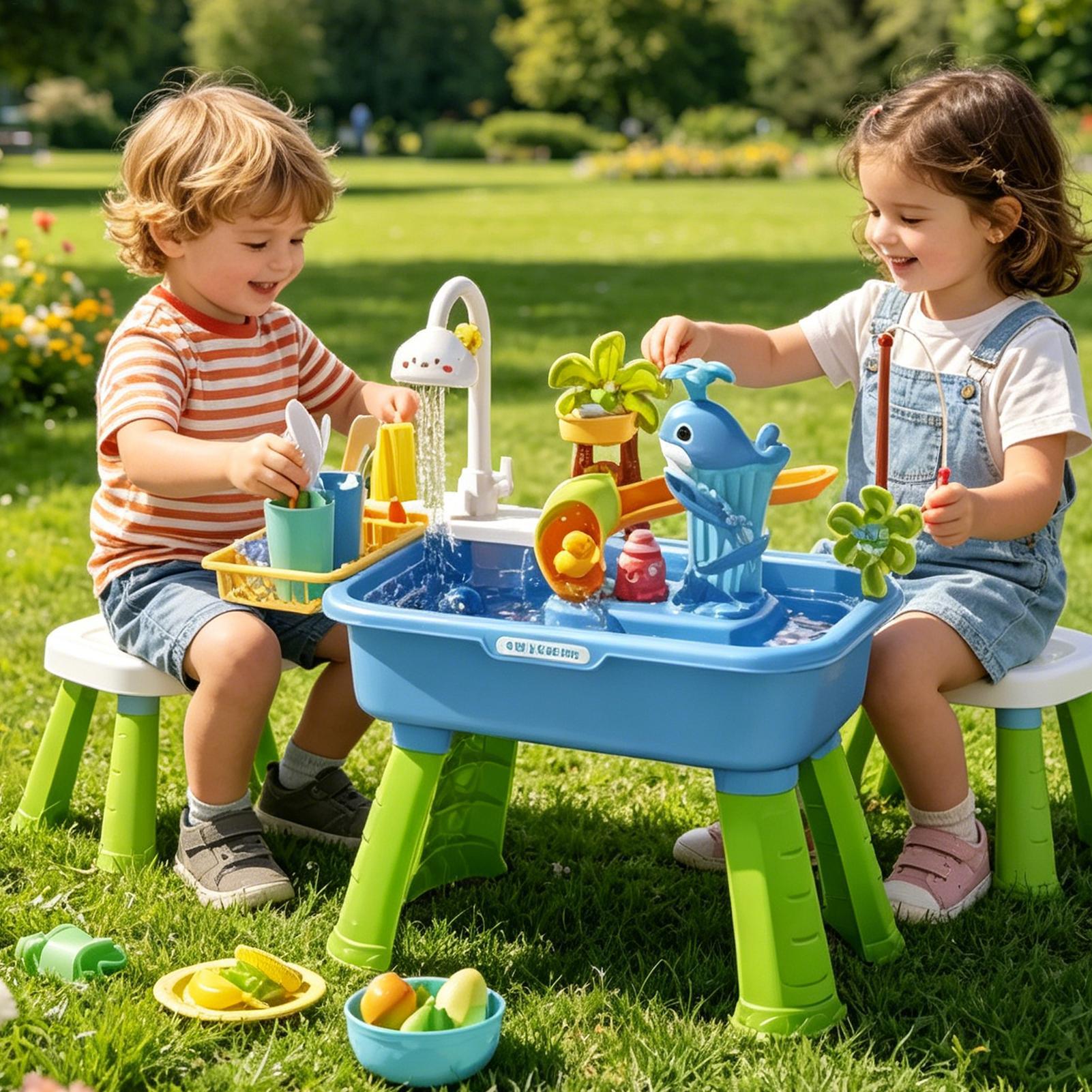 Outdoor Water Play Table for B - огляд і ціна Kids Outdoor Sensory Table