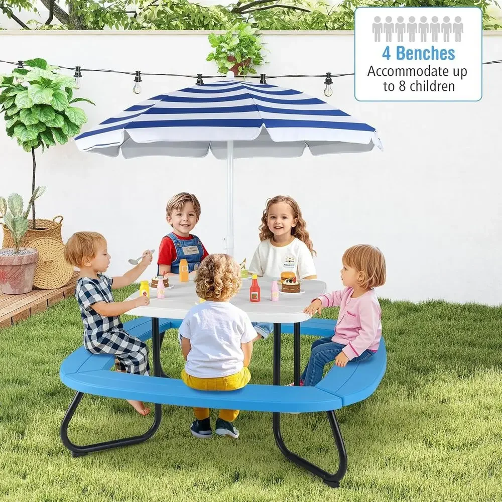 8-Person Kids Picnic Table wit - огляд і ціна Kids Outdoor Activity Table