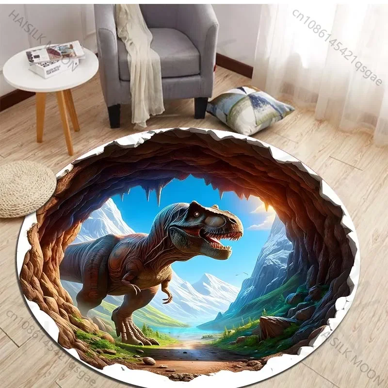 HD 3D Dinosaur Print Round Rug - огляд і ціна Kids Outdoor Flooring