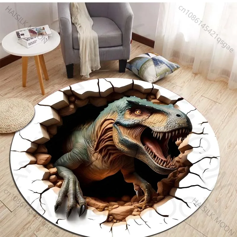 HD 3D Dinosaur Print Round Rug - огляд і ціна Kids Outdoor Flooring