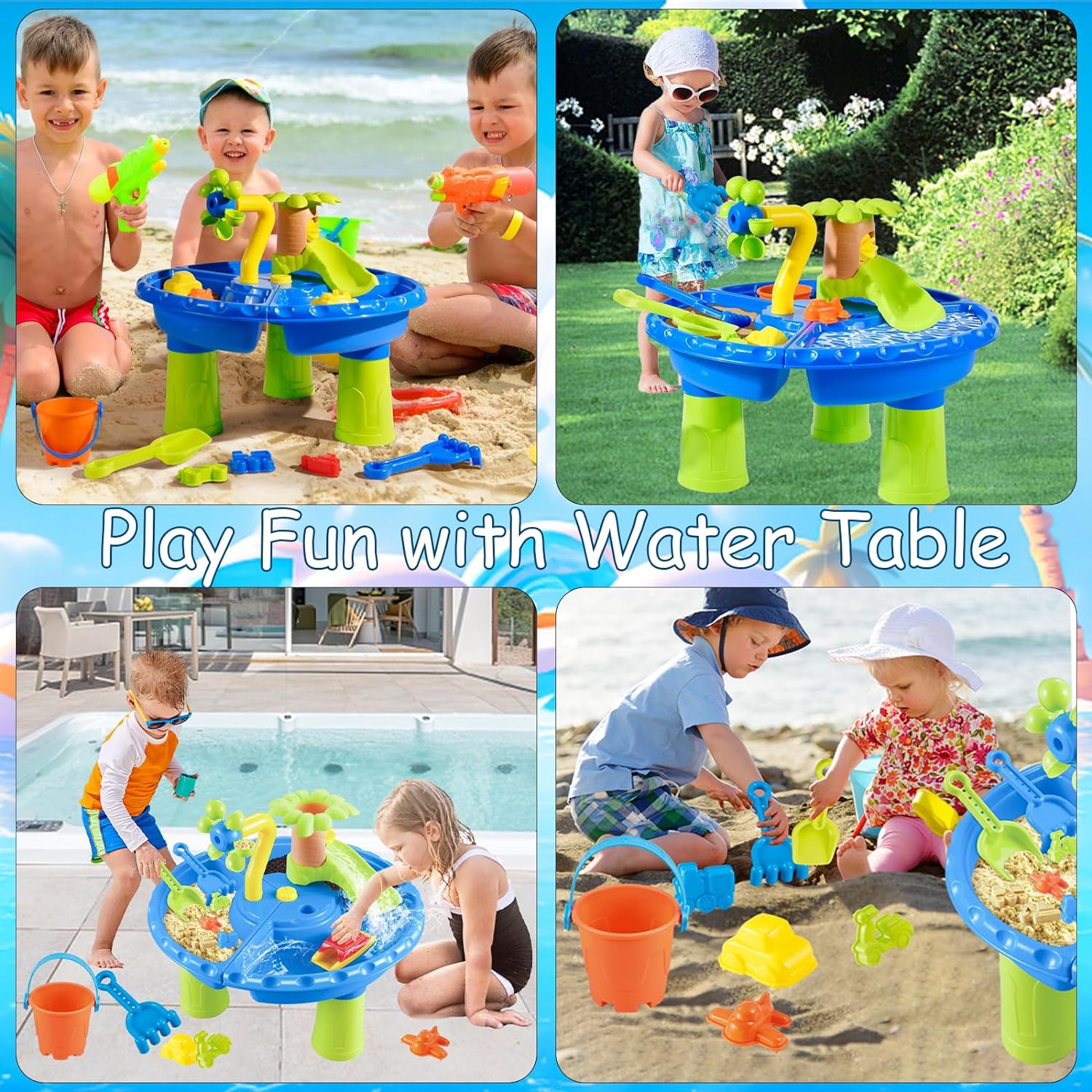 Water Table Sandbox for Kids O - огляд і ціна Kids Outdoor Sensory Table