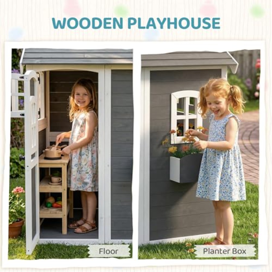 Outdoor wooden playhouse for k - огляд і ціна Kids Outdoor Flooring
