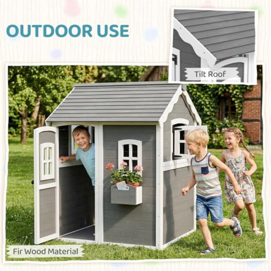 Outdoor wooden playhouse for k - огляд і ціна Kids Outdoor Flooring
