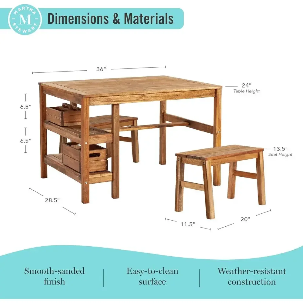 Kids Outdoor Crat Table and 2  - огляд і ціна Kids Outdoor Activity Table