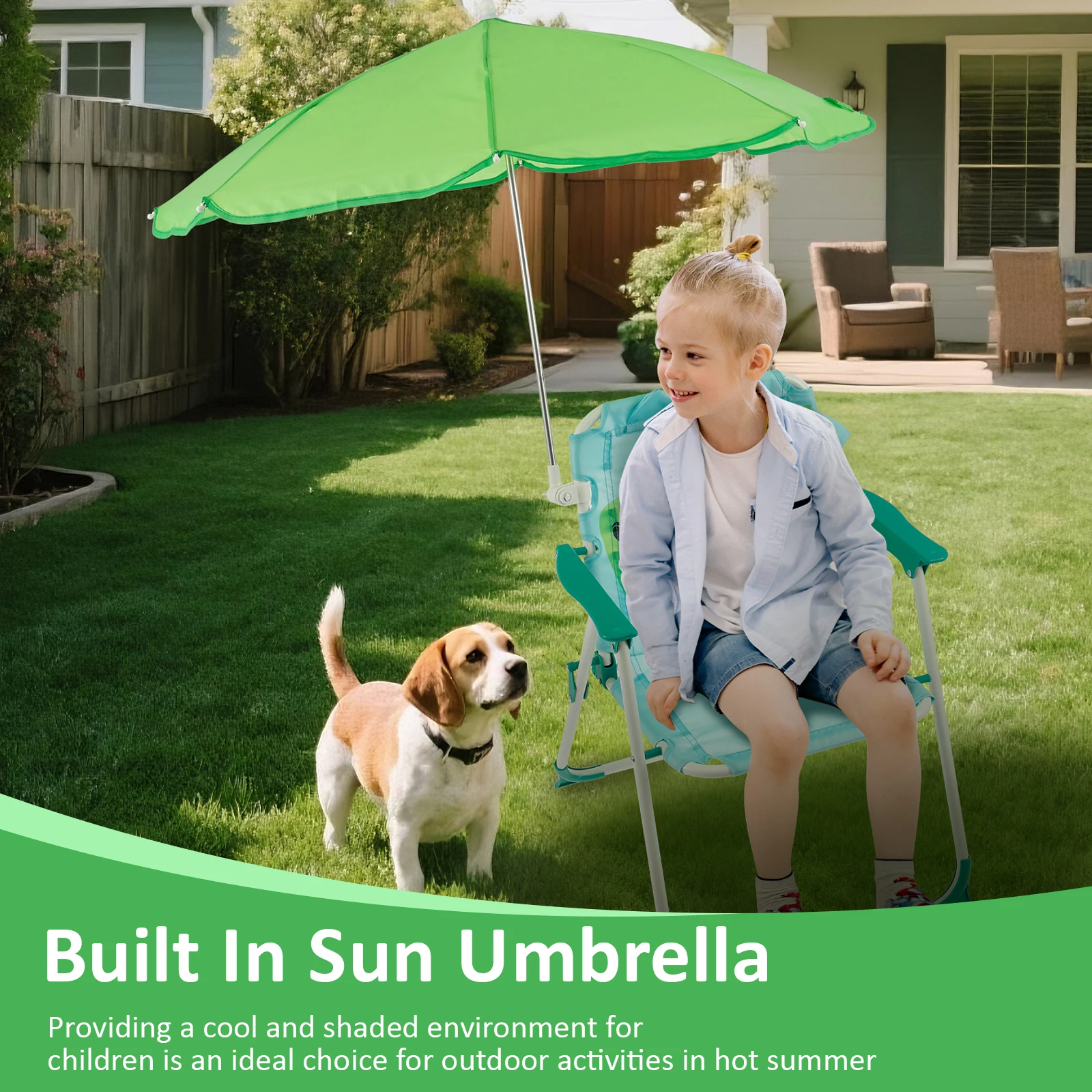 Kids Folding Beach Chair With  - огляд і ціна Kids Outdoor Lounge Furniture