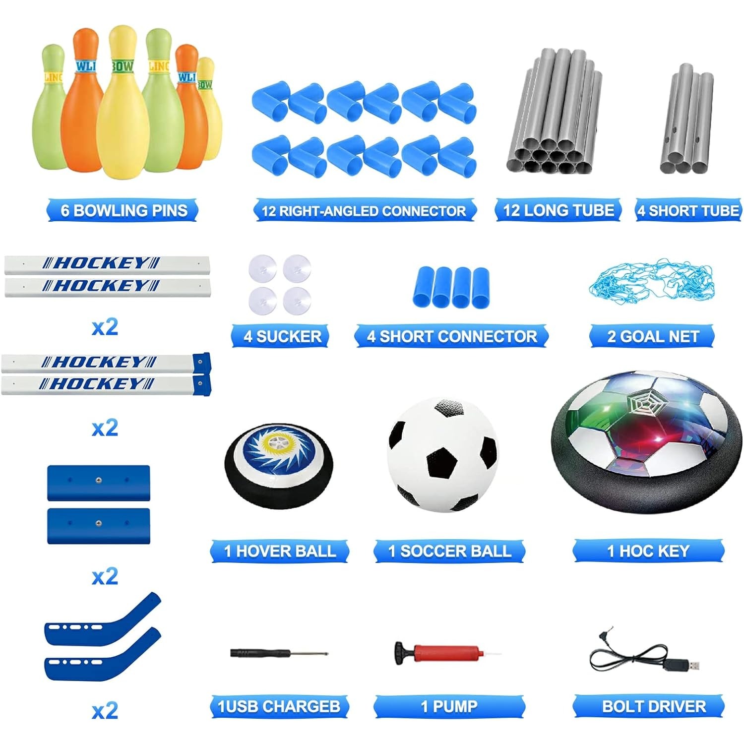 3-in-1 Hover Soccer Ball Hocke - огляд і ціна Kids Outdoor Hockey Set