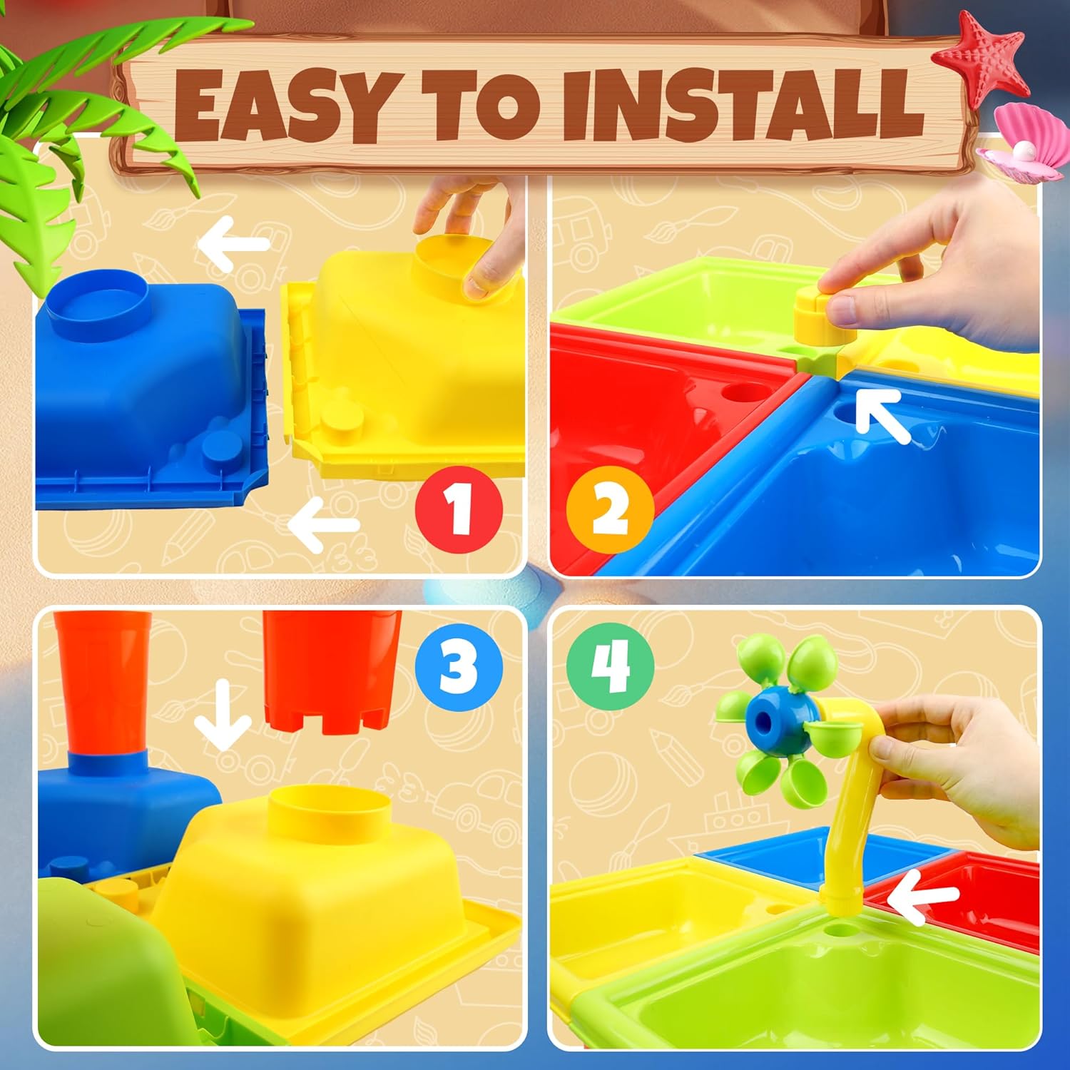 4 In 1 Kids Water and Sand Out - огляд і ціна Kids Outdoor Sensory Table
