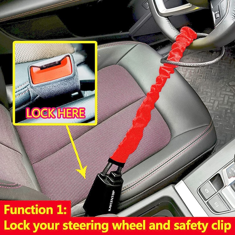 Car Steering Wheel Steel Lock  - огляд і ціна Swing Seat Belt