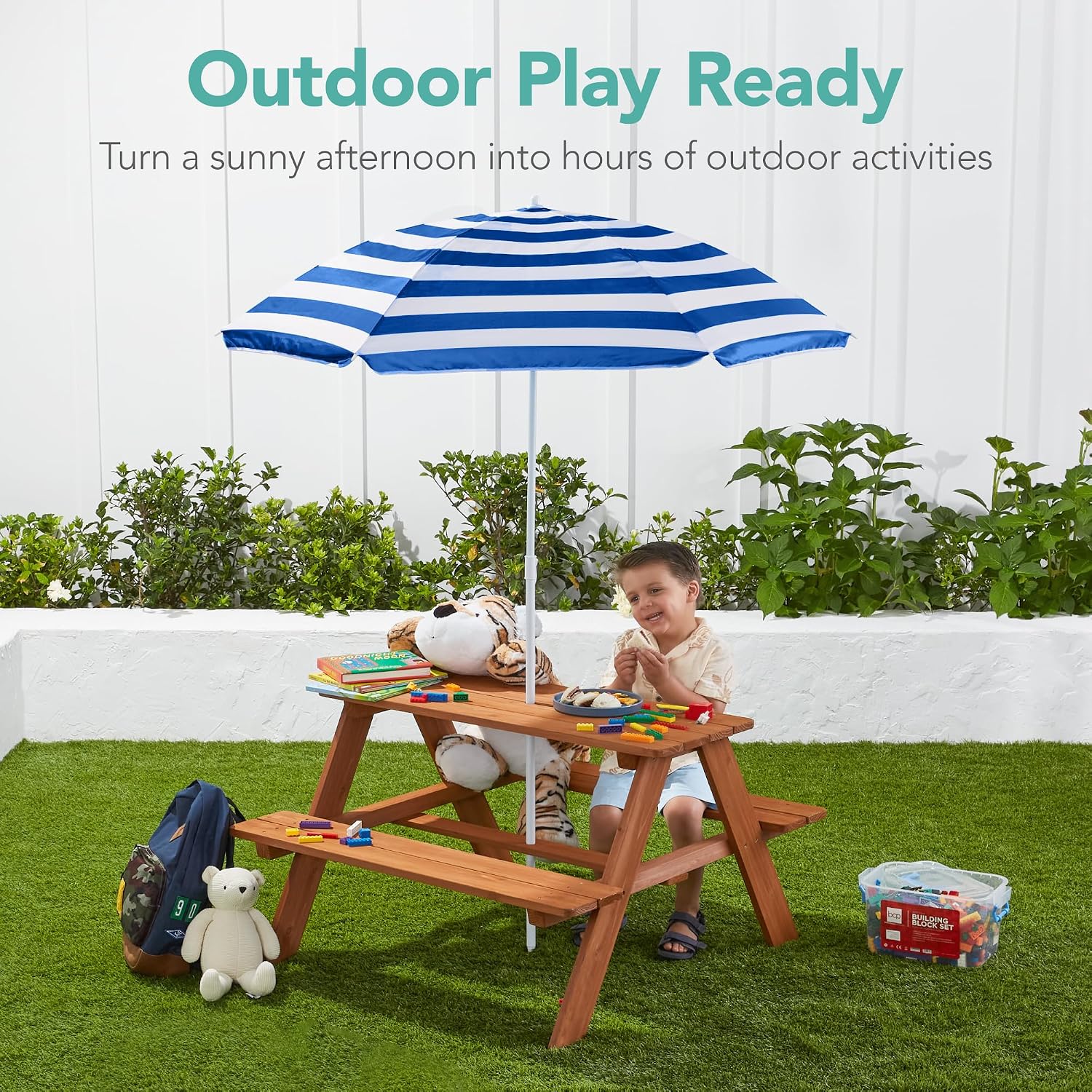 Wooden Kids Picnic Table with  - огляд і ціна Kids Outdoor Activity Table